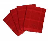 Calphalon 4-Piece Solid Dish Cloth Set, Tomato Red