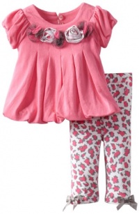 Bonnie Baby-girls Newborn Leopard Legging Set, Pink, 0-3 Months