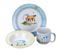 Williamsburg by Reed & Barton Farmyard Friends Ceramic 3 Piece Dinner Set