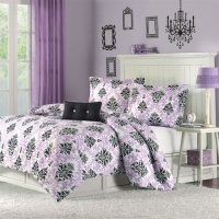 Katelyn Printed Comforter Set Size: Twin/Twin Extra Long, Color: Purple