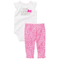 Carter's Little Sister 2-Piece Outfit (Sizes NB - 9M) - pink/white, newborn