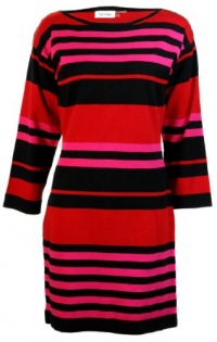 Calvin Klein Women's Striped Sweater Dress Pink Multi