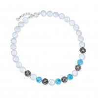 MarahLago Sofia Collection Larimar Necklace with Freshwater Pearls