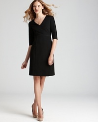 This Trina Turk ponte dress epitomizes understated elegance with a minimalist-chic silhouette.