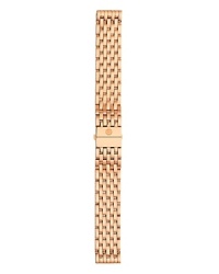 Change your watch with your outfit. Michele's link bracelet slips on the wrist to give day-to-day looks a golden touch.