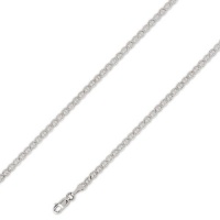 14K Solid White Gold D.C. Diamond Cut Gucci - Mariner Chain Necklace 3mm (7/64 in.) 18 in.