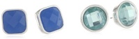 Nine West Fruit Punch Silver-Tone Blue Stud Earrings Set