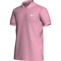 Adidas Originals Men's Pique Trefoil Polo Shirt-Pink