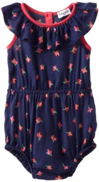 Splendid Littles Baby-Girls Newborn Parisian Tulip Romper, Navy, 12-18 Months