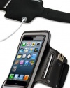 HHI Sports Armband with Key Holder Pocket for Apple iPhone 5 - Black (Package include a HandHelditems Sketch Stylus Pen)