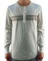 Lucky Brand Men's 1/4 Button-Up Long Sleeve Henley Shirt Heather Gray