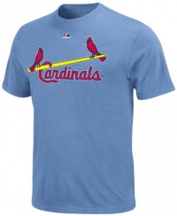 MLB Mens St. Louis Cardinals Ozzie Smith Cooperstown Collection Coastal Blue Short Sleeve Basic Tee By Majestic