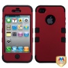 MYBAT IPHONE4AVHPCTUFFSO006NP Premium TUFF Case for iPhone 4 - 1 Pack - Retail Packaging - Titanium Red/Black