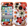 MYBAT IPHONE4AVHPCTUFFIM001NP Premium TUFF Case for iPhone 4 - 1 Pack - Retail Packaging - Hibiscus Flower Romance/Orange