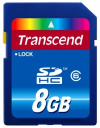 Transcend 8 GB  SDHC Class 6 Flash Memory Card TS8GSDHC6E