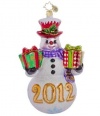 Christopher Radko One Wonderful Year 2012 Glass Snowman Christmas Ornament; Exclusively for Dillard's