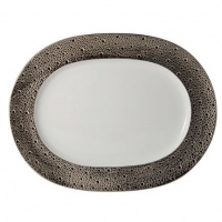 Bernardaud Ecume Platinum Oval Platter 13.8 In