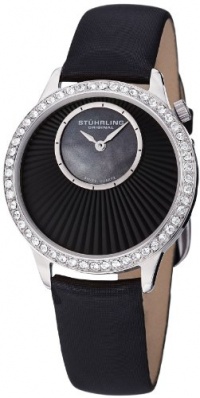 Stuhrling Original Women's 336.12151Set Vogue Audrey Radiant Swiss Quartz Black Mother-Of-Pearl Dial Watch Set