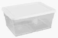 Sterilite 16Qt Stor Box/Wht Lid (Pack Of 12) 16448012 Containers See Thru Storage Closet