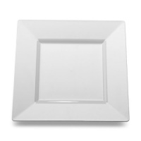 Squares 10.75 Dinner Plate, White, 10 Plates