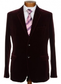 Theory Mens Velvety Burgundy Cotton Sportcoat 36R Euro 46 Jacket Sport Coat Xylo