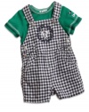 GUESS Kids Boys Baby Shortall Set (0 - 9m), GREEN (3/6M)