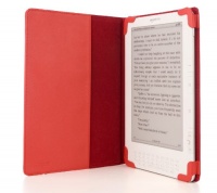 RED iPearl mCover Leather Folio Cover Case with built-in inner pocket for Amazon Kindle DX (Built-in 3G, 9.7 E Ink Display)