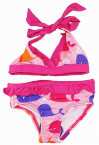 Pink Platinum Toddler Girls 2-4T 2 Pc Pink Ocean Whales UV Ptotection Swim Suit