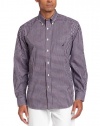 Nautica Men's Poplin Mini Plaid Long Sleeve Woven Shirt