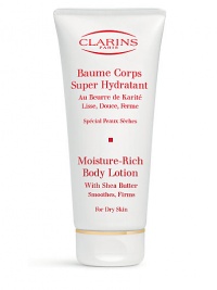 This rich moisturizing body lotion absorbs easily to replenish moisture to dry, rough skin. Soothes and softens, helping to restore skin's protective hydrolipic film. Promotes a firmer, toned, youthful appearance. Emollient formula promotes a more even texture and increased suppleness, making it ideal for ensuring day-long comfort. 7 oz. Made in France. 