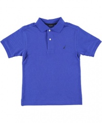 Nautica Solid Pique Polo (Sizes 8 - 20) - blue surf, 18 - 20