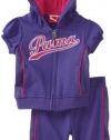 Puma - Kids Baby-girls Infant Hoodie And Jersey Mesh Capri Set, Purple, 24 Months