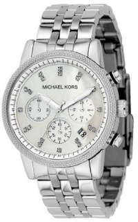 Michael Kors Watches Silver Chronograph with Stones