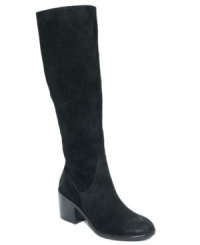 Tall and sleek with an easy, walkable heel, Kelsi Dagger's Kendall tall shaft boots are perfect over jeans.