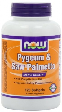 NOW Foods Pygeum and Saw Palmetto + Pumpkin Seed Oil, 120 Softgels