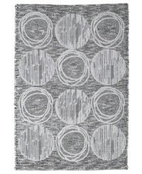 Cosmic chic. This Galaxy bath rug from Avanti is totally out of this world, featuring intricate planetary shapes in shimmering metallic silver hues.