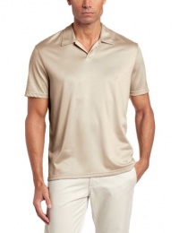 Perry Ellis Men's Short Sleeve Marled Jersey Open Polo Shirt