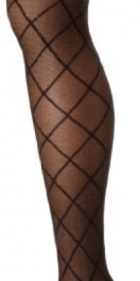 Jessica Simpson Women's Lurex Criss Cross Diamond Sheer Tight Socks