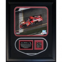 Jamie McMurray Framed 8x10 Photo Collage w/ Authentic Piece of Race Used Track (MM Auth) - Framed NASCAR Photos, Plaques and Collages