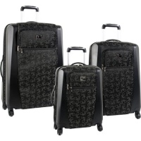 Diane Von Furstenberg Luggage Signature Hybrid 3 Piece Set, Black, One Size