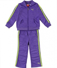 Puma - Kids Baby-girls Infant Tricot Track Jacket And Pant Set, Purple, 12 Months