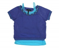 Jessica Simpson Pop Art Tribal Jamela Shirt Spectrum Blue Combo L