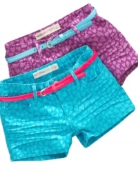 Update her warm-weather gear with these bright heart-printed shorts from Epic Threads.