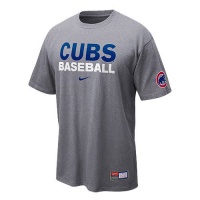 Chicago Cubs Ash MLB Practice T-Shirt by Nike