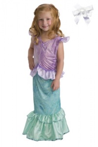 Little Adventures 11244 Mermaid Princess Dress Up Costume Ages 7-9 + Hair Bow