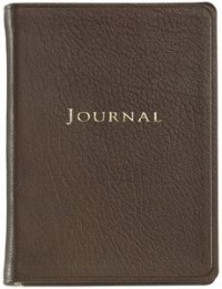 Graphic Image Small Travel Journal, Goatskin Leather, Mocha (TJSMRBLGTIMOC)