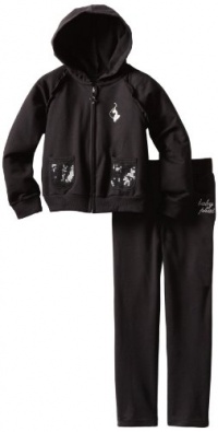 Baby Phat Girl's French Terry Jog Set, Black, 5