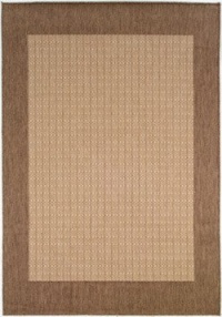 Couristan 1005/3000 Recife Checkered Field Natural/Cocoa Rug, 2-Feet by 3-Feet 7-Inch