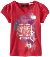 Baby Phat - Kids Girls 2-6X Print Tee with Foil Spray, Pink, 4T