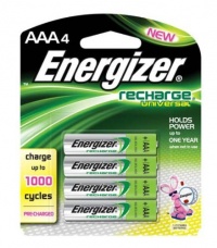 Energizer New Universal Recharge Batteries, AAA UNH12BP, 4 Count